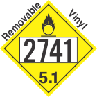 Oxidizer Class 5.1 UN2741 Removable Vinyl DOT Placard