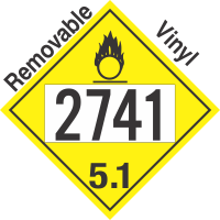 Oxidizer Class 5.1 UN2741 Removable Vinyl DOT Placard