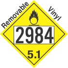 Oxidizer Class 5.1 UN2984 Removable Vinyl DOT Placard