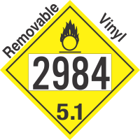 Oxidizer Class 5.1 UN2984 Removable Vinyl DOT Placard