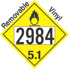 Oxidizer Class 5.1 UN2984 Removable Vinyl DOT Placard