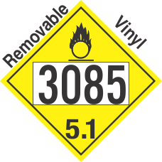 Oxidizer Class 5.1 UN3085 Removable Vinyl DOT Placard