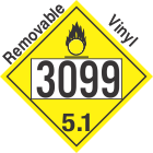 Oxidizer Class 5.1 UN3099 Removable Vinyl DOT Placard
