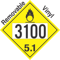 Oxidizer Class 5.1 UN3100 Removable Vinyl DOT Placard