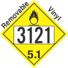 Oxidizer Class 5.1 UN3121 Removable Vinyl DOT Placard