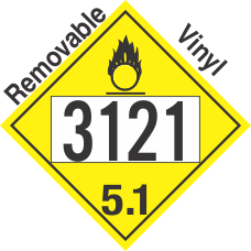 Oxidizer Class 5.1 UN3121 Removable Vinyl DOT Placard