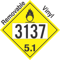 Oxidizer Class 5.1 UN3137 Removable Vinyl DOT Placard