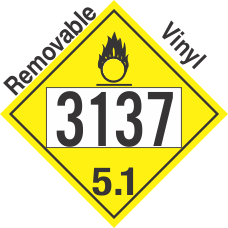 Oxidizer Class 5.1 UN3137 Removable Vinyl DOT Placard