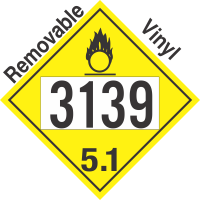 Oxidizer Class 5.1 UN3139 Removable Vinyl DOT Placard