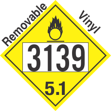 Oxidizer Class 5.1 UN3139 Removable Vinyl DOT Placard