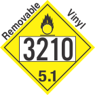 Oxidizer Class 5.1 UN3210 Removable Vinyl DOT Placard