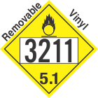 Oxidizer Class 5.1 UN3211 Removable Vinyl DOT Placard
