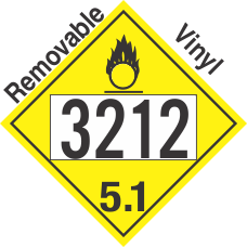 Oxidizer Class 5.1 UN3212 Removable Vinyl DOT Placard
