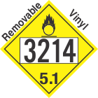 Oxidizer Class 5.1 UN3214 Removable Vinyl DOT Placard