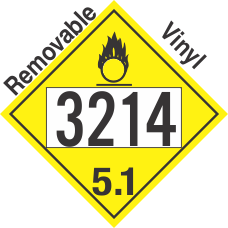 Oxidizer Class 5.1 UN3214 Removable Vinyl DOT Placard