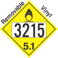 Oxidizer Class 5.1 UN3215 Removable Vinyl DOT Placard