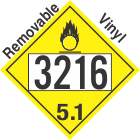 Oxidizer Class 5.1 UN3216 Removable Vinyl DOT Placard