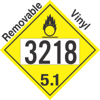 Oxidizer Class 5.1 UN3218 Removable Vinyl DOT Placard