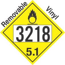 Oxidizer Class 5.1 UN3218 Removable Vinyl DOT Placard