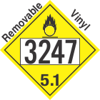 Oxidizer Class 5.1 UN3247 Removable Vinyl DOT Placard