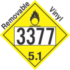 Oxidizer Class 5.1 UN3377 Removable Vinyl DOT Placard