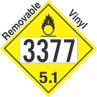 Oxidizer Class 5.1 UN3377 Removable Vinyl DOT Placard