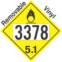 Oxidizer Class 5.1 UN3378 Removable Vinyl DOT Placard