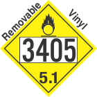 Oxidizer Class 5.1 UN3405 Removable Vinyl DOT Placard