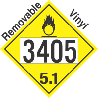 Oxidizer Class 5.1 UN3405 Removable Vinyl DOT Placard