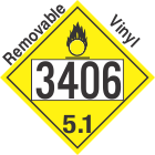 Oxidizer Class 5.1 UN3406 Removable Vinyl DOT Placard