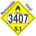 Oxidizer Class 5.1 UN3407 Removable Vinyl DOT Placard
