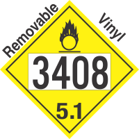 Oxidizer Class 5.1 UN3408 Removable Vinyl DOT Placard