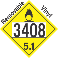 Oxidizer Class 5.1 UN3408 Removable Vinyl DOT Placard