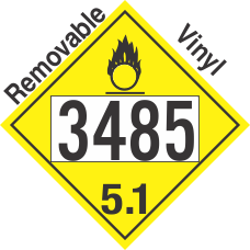 Oxidizer Class 5.1 UN3485 Removable Vinyl DOT Placard