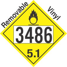 Oxidizer Class 5.1 UN3486 Removable Vinyl DOT Placard