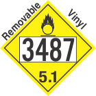 Oxidizer Class 5.1 UN3487 Removable Vinyl DOT Placard