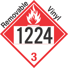 Combustible Class 3 UN1224 Removable Vinyl DOT Placard