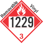Combustible Class 3 UN1229 Removable Vinyl DOT Placard