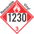 Combustible Class 3 UN1230 Removable Vinyl DOT Placard