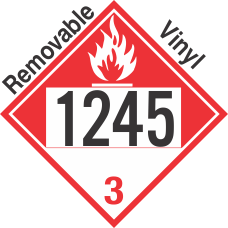 Combustible Class 3 UN1245 Removable Vinyl DOT Placard