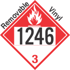 Combustible Class 3 UN1246 Removable Vinyl DOT Placard