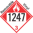 Combustible Class 3 UN1247 Removable Vinyl DOT Placard