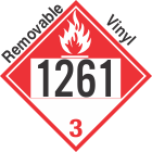 Combustible Class 3 UN1261 Removable Vinyl DOT Placard