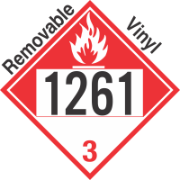 Combustible Class 3 UN1261 Removable Vinyl DOT Placard