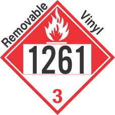 Combustible Class 3 UN1261 Removable Vinyl DOT Placard