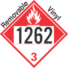 Combustible Class 3 UN1262 Removable Vinyl DOT Placard