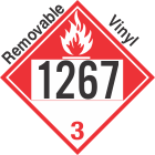 Combustible Class 3 UN1267 Removable Vinyl DOT Placard