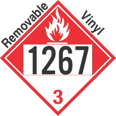 Combustible Class 3 UN1267 Removable Vinyl DOT Placard