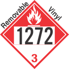 Combustible Class 3 UN1272 Removable Vinyl DOT Placard