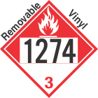 Combustible Class 3 UN1274 Removable Vinyl DOT Placard